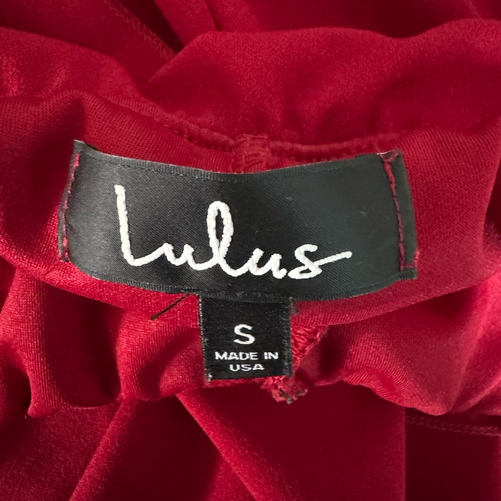 Lulu's Strapless Ruffle Red Dress - Picture 3 of 5